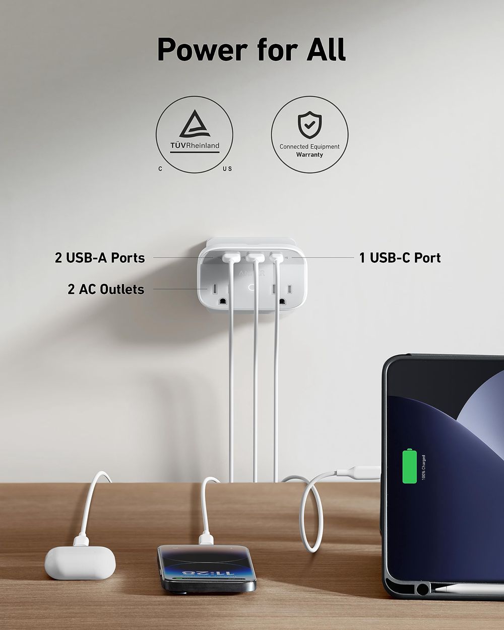 Anker Outlet Extender (5-in-1 30W) Blancos | Mexico DYJ643857