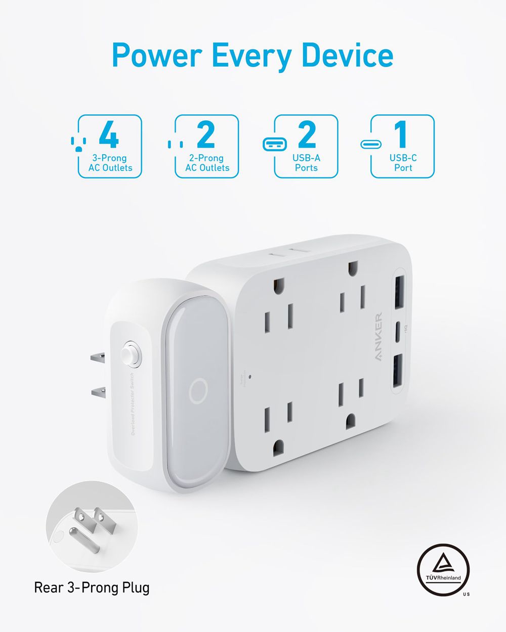 Anker Outlet Extender (9-in-1) Blancos | Mexico UFI829576