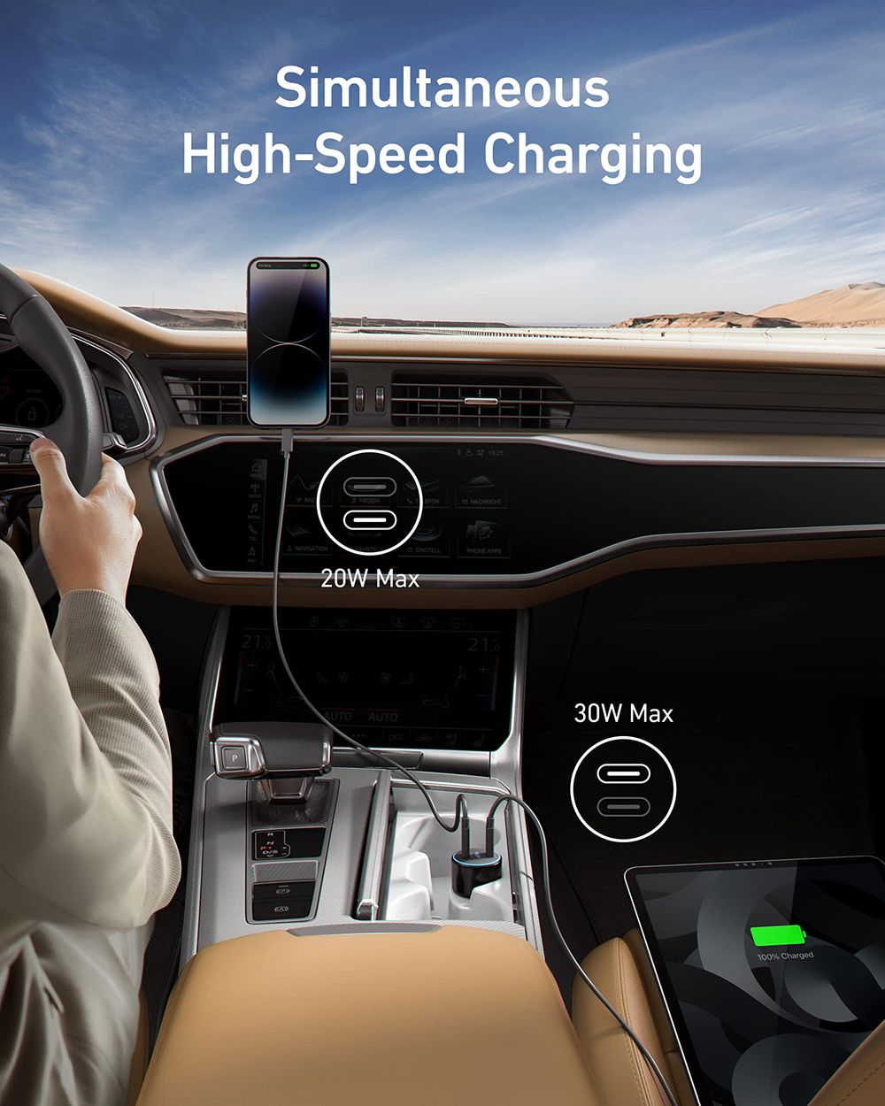 Anker PowerDrive+ III Duo USB-C Car Charger Negros | Mexico WMZ409651