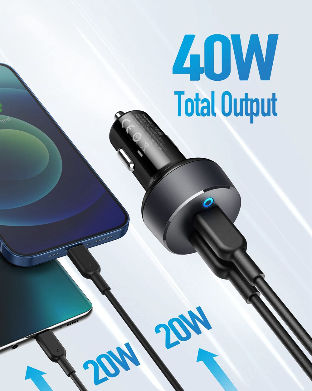 Anker PowerDrive III Duo USB-C Car Charger Negros | Mexico MYO183076