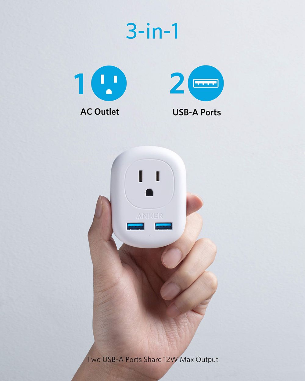 Anker PowerExtend USB Plug Blancos | Mexico QIM013759