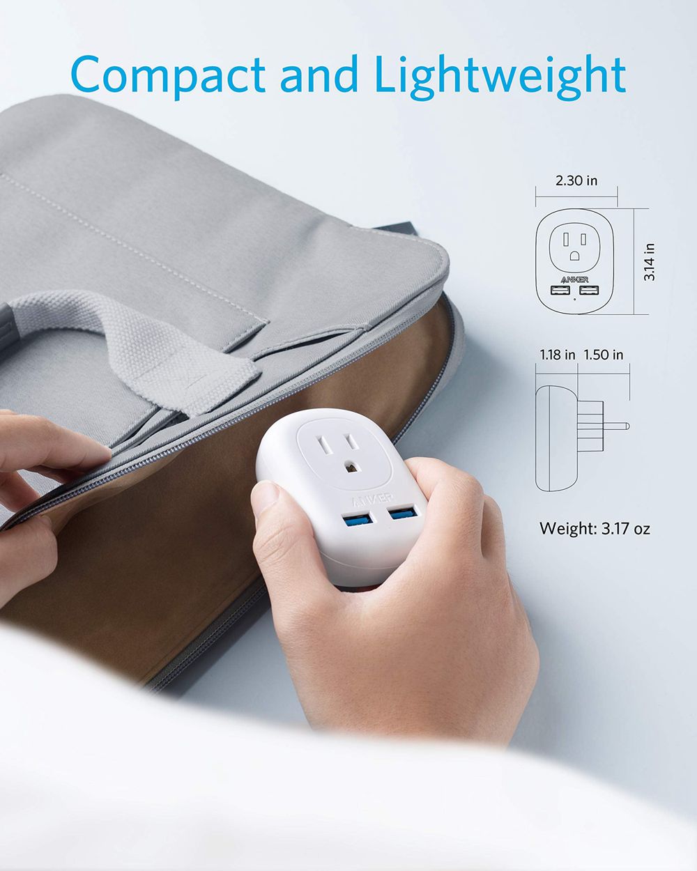Anker PowerExtend USB Plug Blancos | Mexico QIM013759