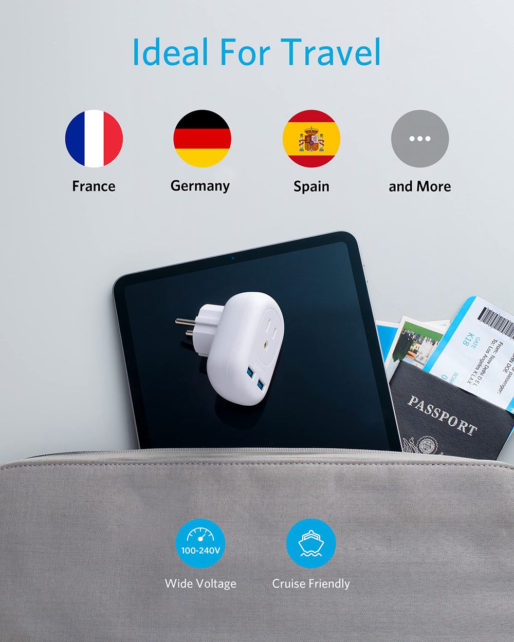 Anker PowerExtend USB Plug Blancos | Mexico QIM013759