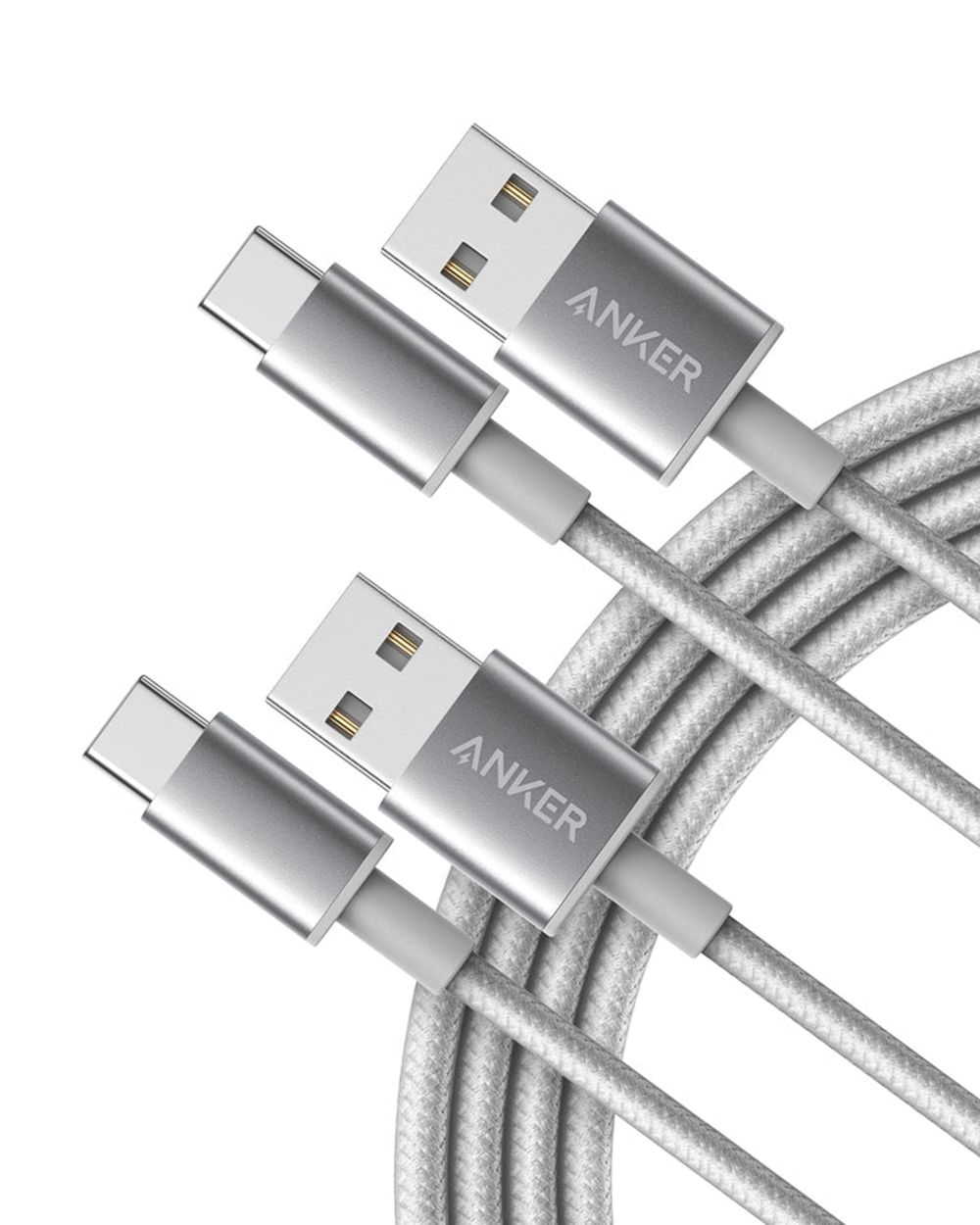 Anker Premium Nylon USB-C to USB-A Cable (2-Pack) Plateados | Mexico QMD170286