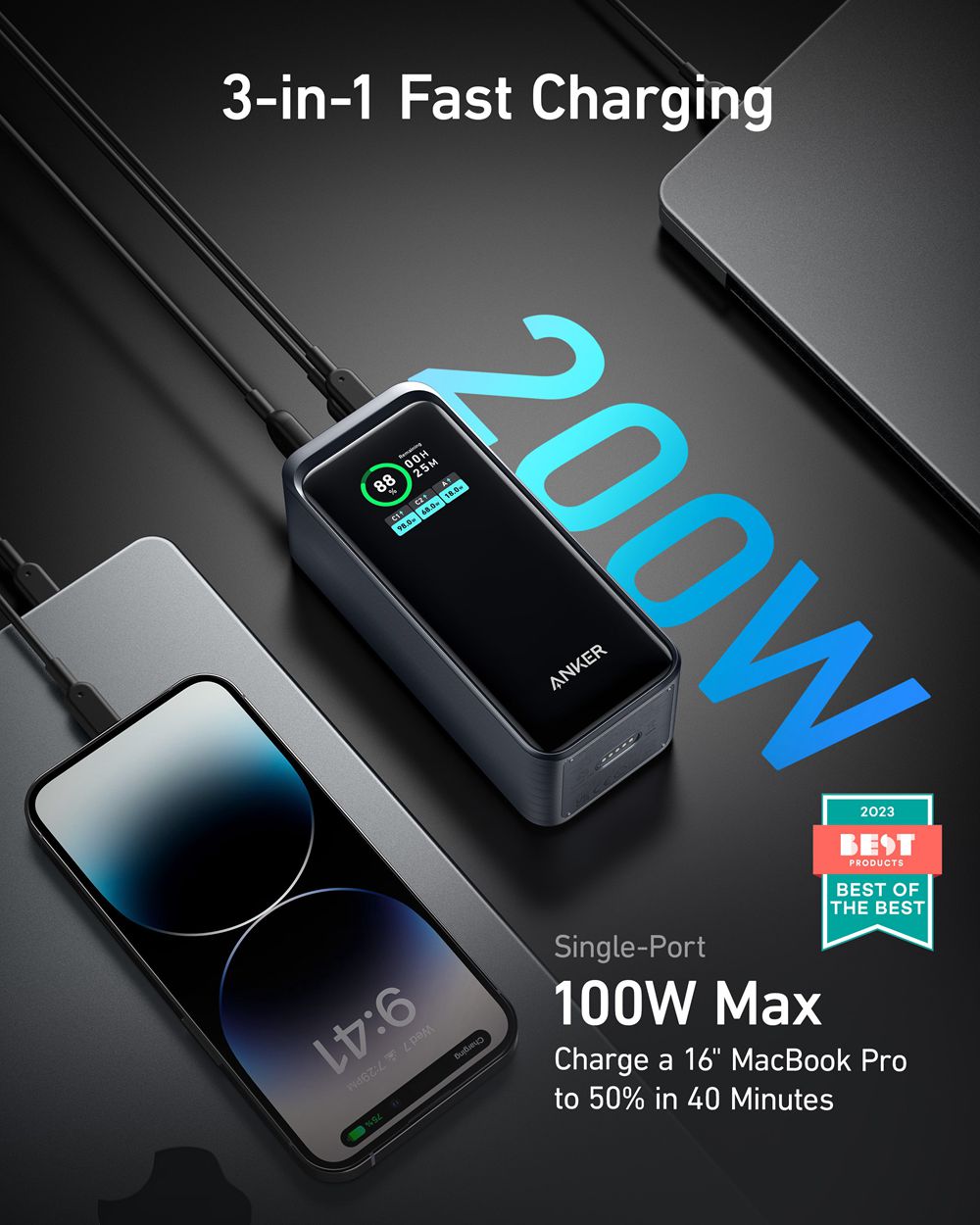 Anker Prime 20000mAh Power Bank (200W) Champagne | Mexico RNZ782504