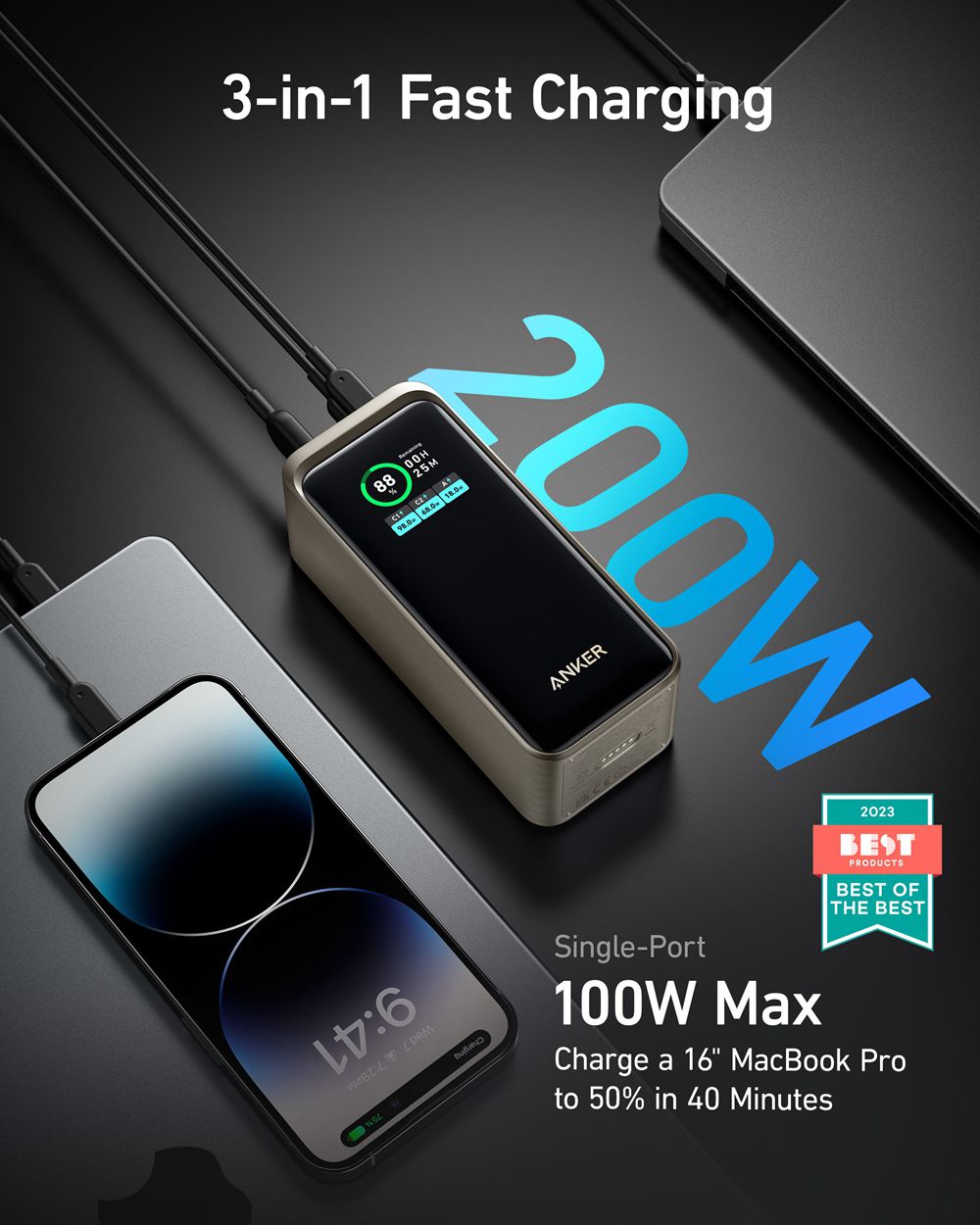 Anker Prime 20000mAh Power Bank (200W) Negros | Mexico RFB378069