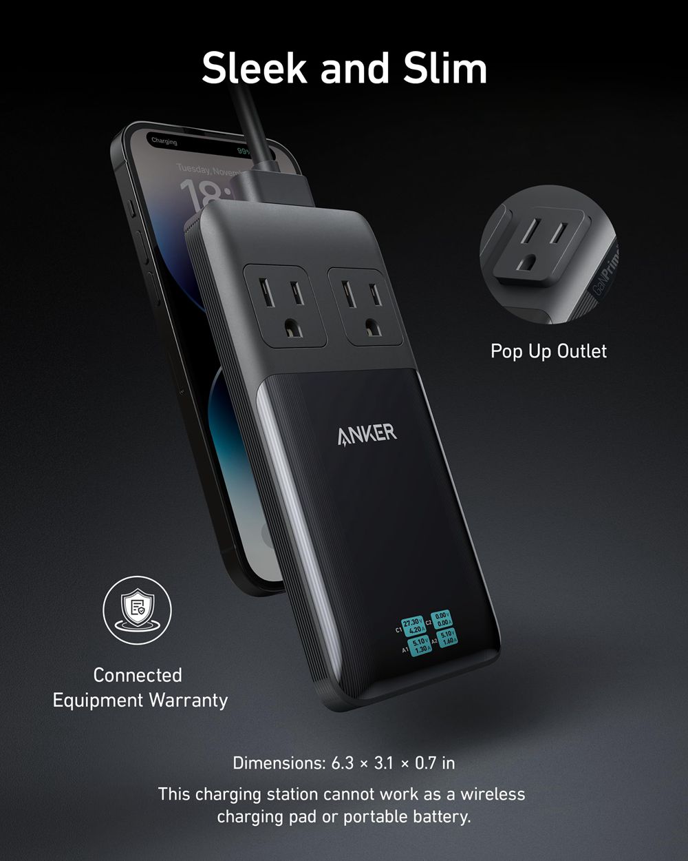 Anker Prime 6-in-1 Charging Station (140W) Negros | Mexico PZE609178
