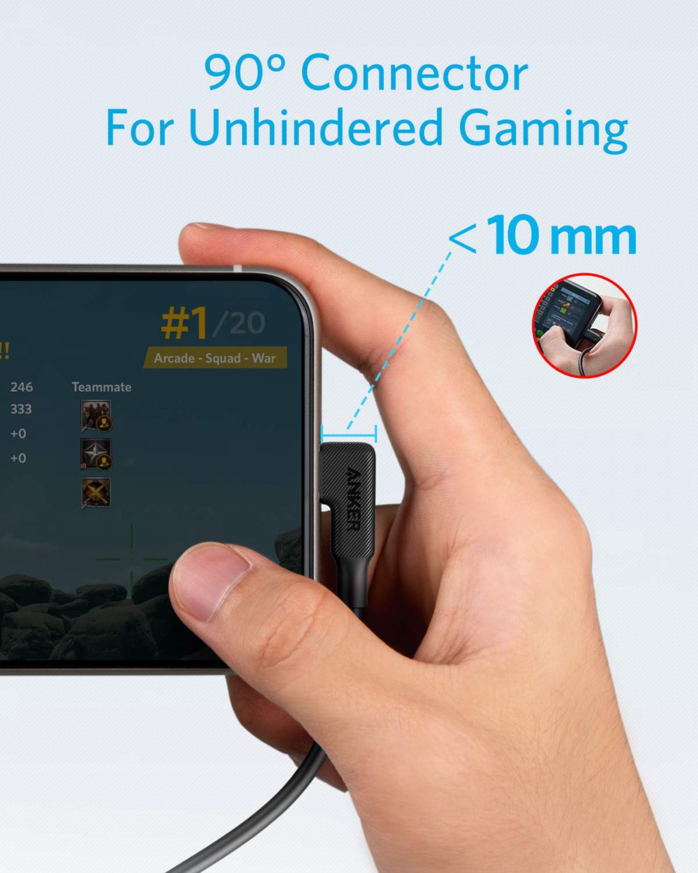 Anker USB-A to 90 Degree Lightning Cable (3 ft / 6 ft) Negros | Mexico ODJ945328