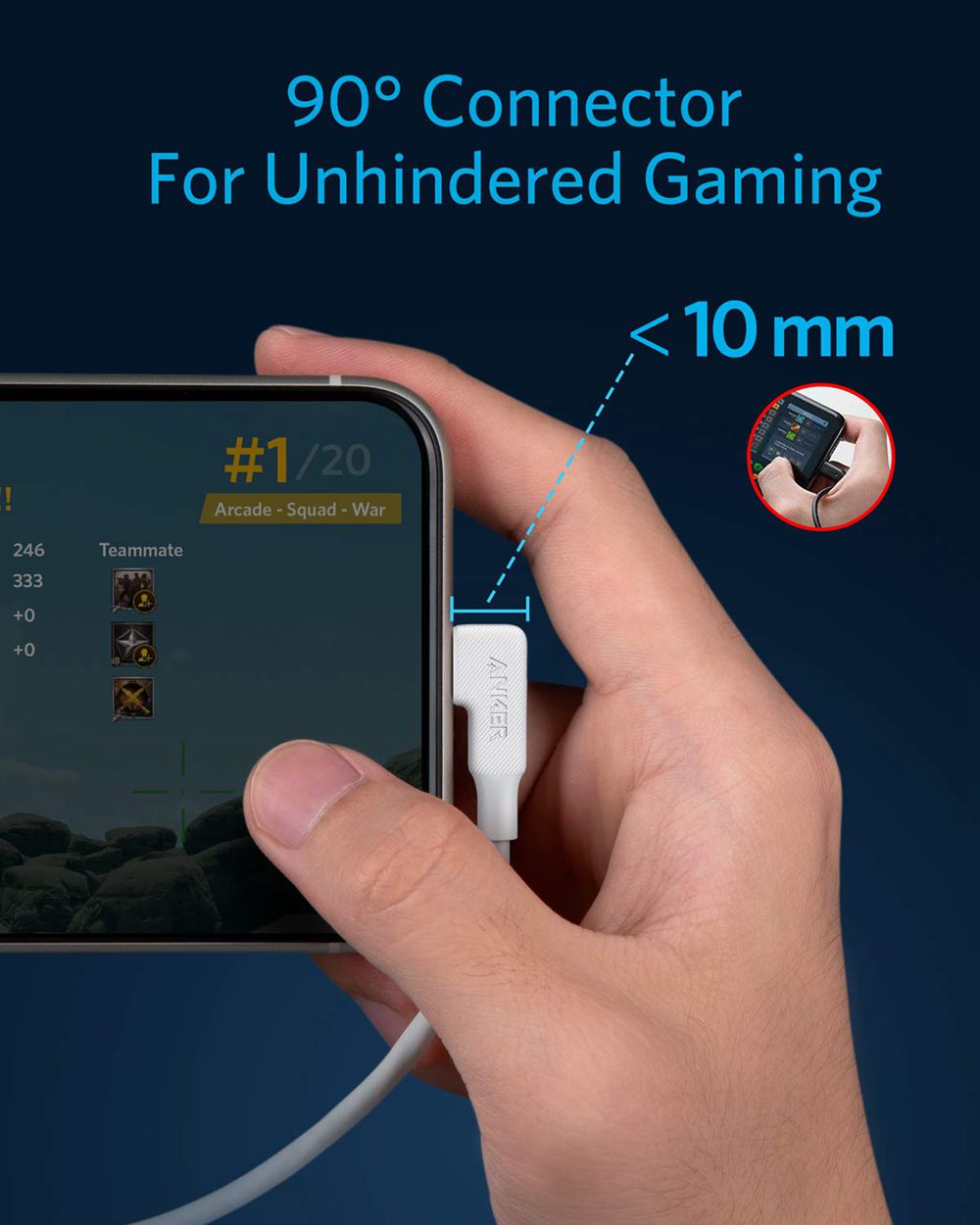 Anker USB-A to 90 Degree Lightning Cable (3 ft / 6 ft) Blancos | Mexico CFI068439