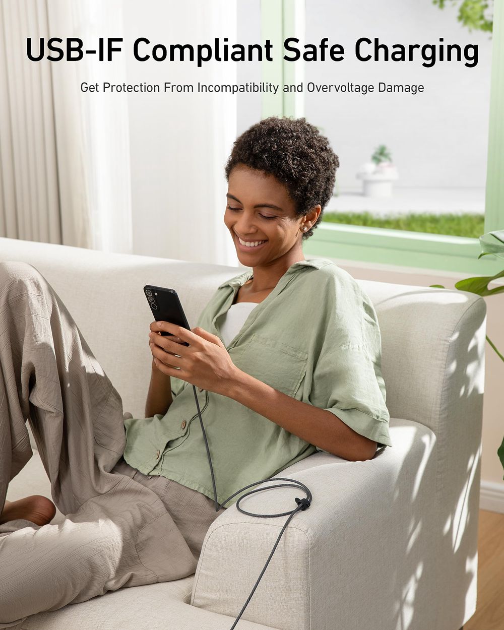 Anker USB-A to USB-C Cable (6 ft Bio-Briaded 2-Pack) Negros | Mexico JCZ409683