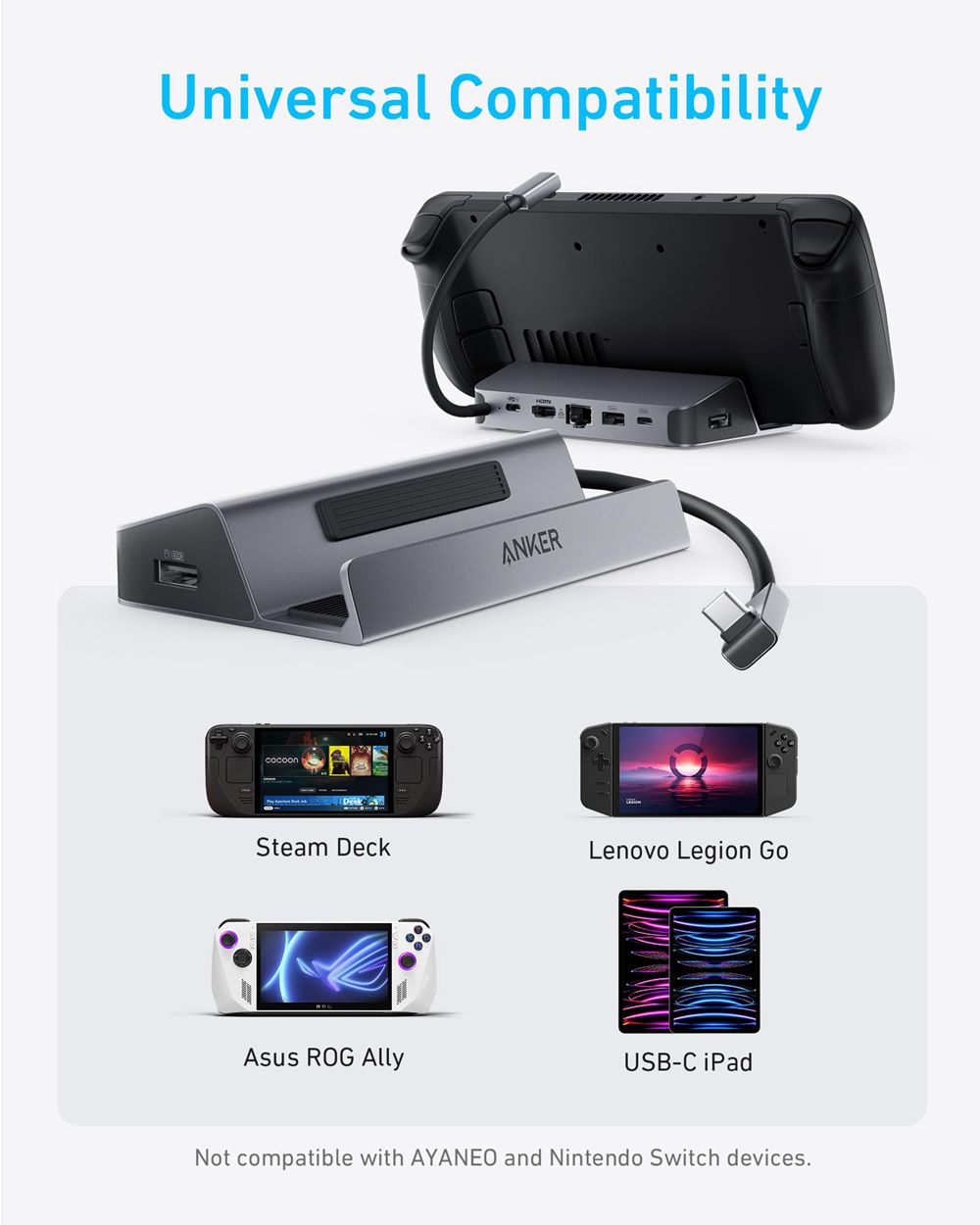 Anker USB-C Hub (6-in-1 For Handheld Game Console) Negros | Mexico WPY925013