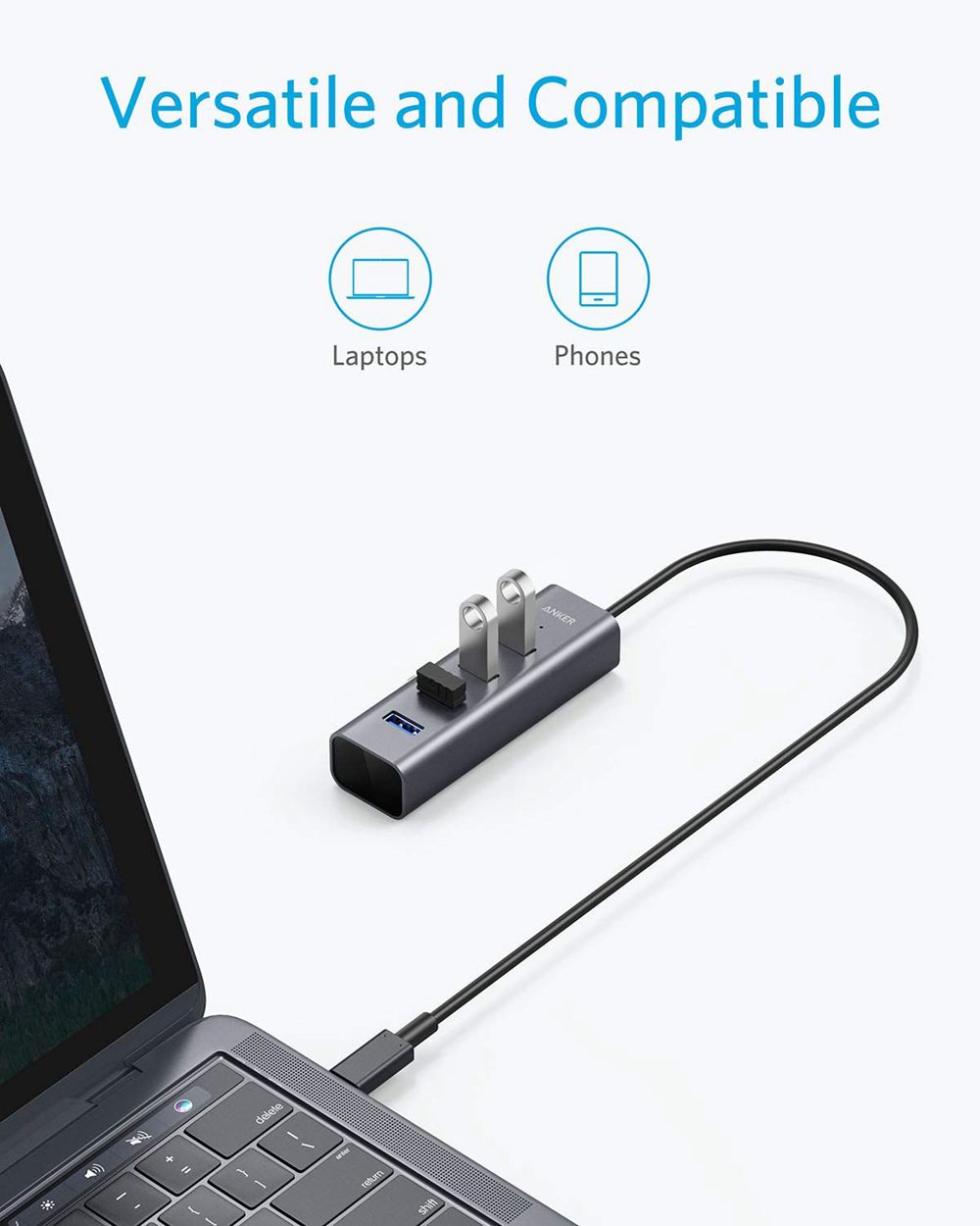 Anker USB-C to 4-Port USB 3.0 Hub Negros | Mexico HEA817509