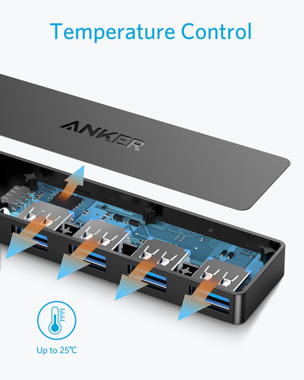 Anker Ultra Slim 4-Port USB 3.0 Data Hub Negros | Mexico FRT629805